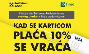 Plaćajte Visa karticama Raiffeisen banke u Bingo prodavnicama 